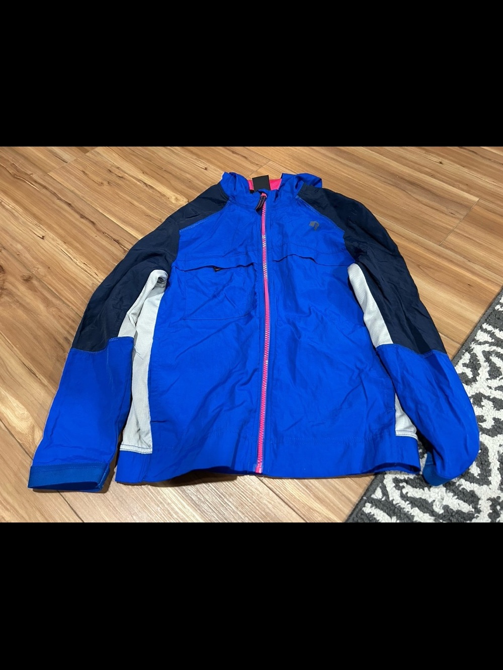 Russell Athletic Royal Blue and Navy Hooded Performance Jacket Size 10/12